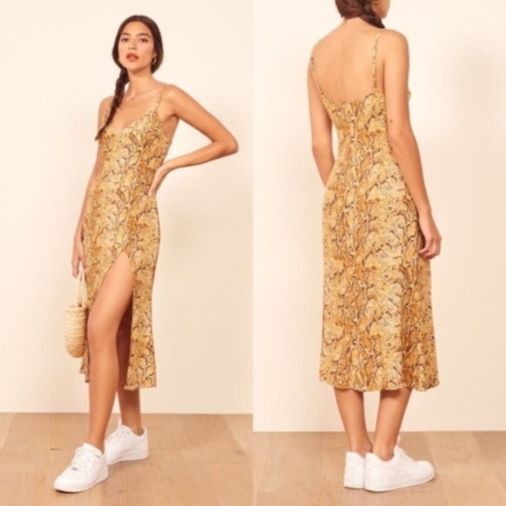 Reformation Crimini Midi Slip Dress in Boa